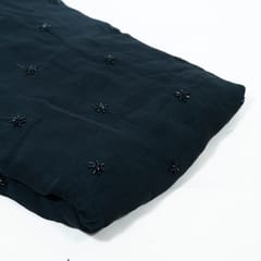 Black Color Georgette Embroidered Fabric