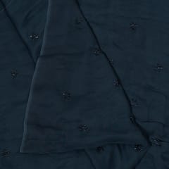 Black Color Georgette Embroidered Fabric