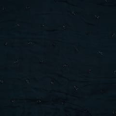 Black Color Georgette Embroidered Fabric