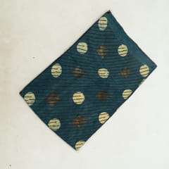 Blue Color Modal Satin Printed Fabric (1.25Meter Cut Piece)