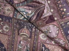 Lilac Geometric Silk Embroiderd Fabric