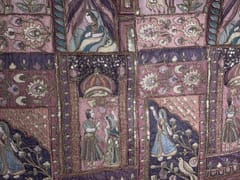 Lilac Geometric Silk Embroiderd Fabric