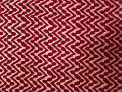 Red White Chevron Cotton Fabric