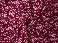 Maroon Abstract Cotton Cambric Fabric