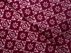 Maroon Abstract Cotton Cambric Fabric