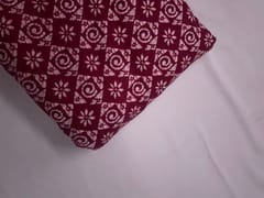 Maroon Abstract Cotton Cambric Fabric