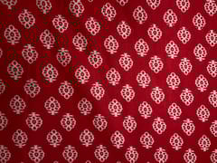 Red Floral Floral Cotton Cambric Fabric