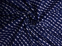 Blue White Abstract Cotton Cambric Fabric