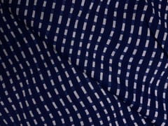 Blue White Abstract Cotton Cambric Fabric
