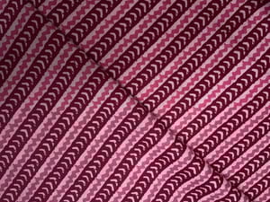 Pink Red Stripes Cotton Cambric Fabric