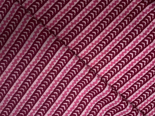 Pink Red Stripes Cotton Cambric Fabric