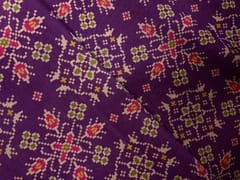 Purple Geometric Semi Tussar Fabric