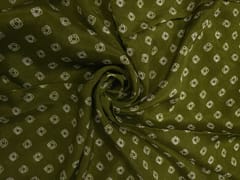 Chinon Chiffon Mehndi Green Geometric Fabric