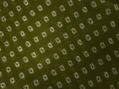 Chinon Chiffon Mehndi Green Geometric Fabric