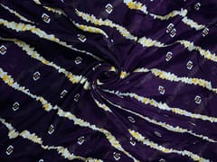 Royal Purple & White Stripes Chinon Chiffon Fabric