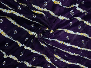 Royal Purple & White Stripes Chinon Chiffon Fabric