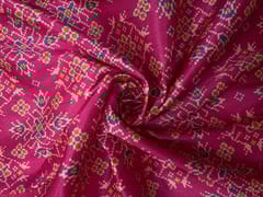 Pink Geometric Semi Tussar Fabric