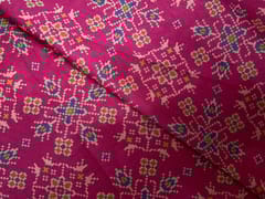 Pink Geometric Semi Tussar Fabric