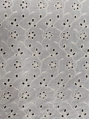 Natural Colour Dyeable Panta Floral Pattern Schiffli Embroidered Fabric