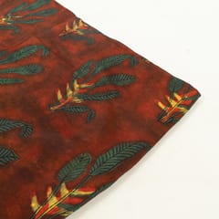 Maroon Color Modal Satin Printed Fabric (1.50Meter Cut Piece)