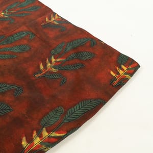 Maroon Color Modal Satin Printed Fabric (1.50Meter Cut Piece)