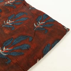 Maroon Color Modal Satin Printed Fabric (1.50Meter Cut Piece)