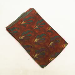 Maroon Color Modal Satin Printed Fabric (1.60Meter Piece)