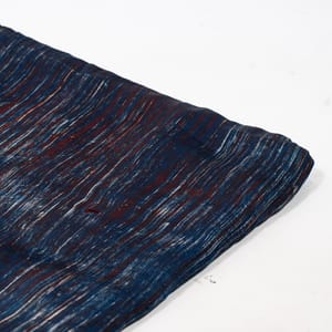 Blue Color Modal Satin Printed Fabric (1.20Meter Cut piece)