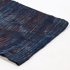 Blue Color Modal Satin Printed Fabric (1.20Meter Cut piece)