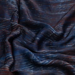 Blue Color Modal Satin Printed Fabric (1.20Meter Cut piece)