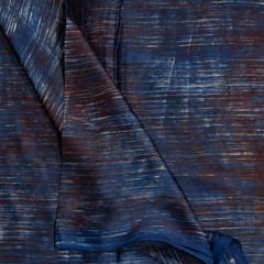 Blue Color Modal Satin Printed Fabric (1.20Meter Cut piece)