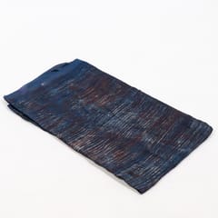 Blue Color Modal Satin Printed Fabric (1.20Meter Cut piece)