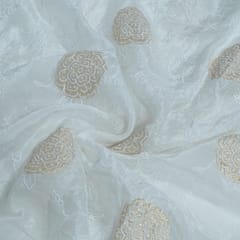 Dyeable Dola Silk Embroidered Fabric