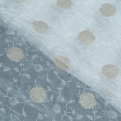 Dyeable Dola Silk Embroidered Fabric