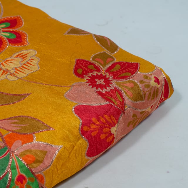 Multi Color Dola Silk Jacquard Printed Fabric