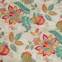 Peach Color Dola Silk Jacquard Printed Fabric