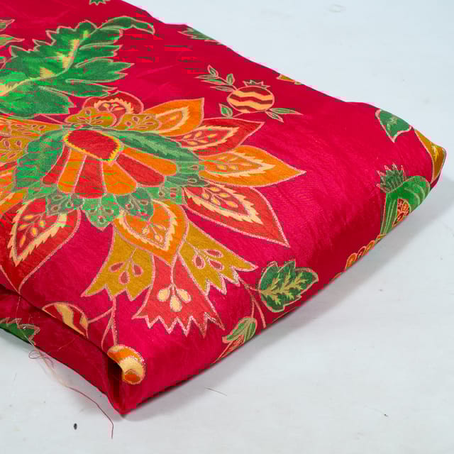 Rani Color Dola Silk Jacquard Printed Fabric