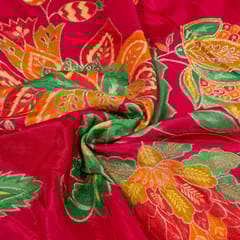 Rani Color Dola Silk Jacquard Printed Fabric