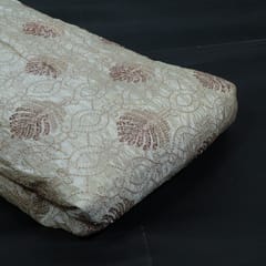 Dyeable Zari Upada Tissue Embroidered Fabric