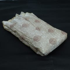 Dyeable Zari Upada Tissue Embroidered Fabric