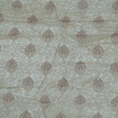Dyeable Zari Upada Tissue Embroidered Fabric