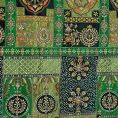 Green Color Crepe Print with Embroidered Fabric