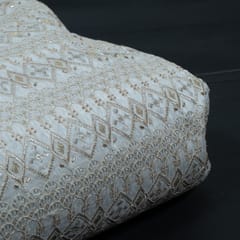 Dyeable Organza Embroidered Fabric