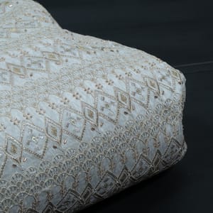 Dyeable Organza Embroidered Fabric