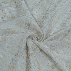 Dyeable Organza Embroidered Fabric