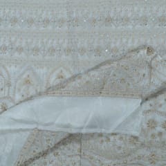 Dyeable Organza Embroidered Fabric