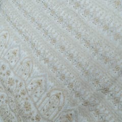 Dyeable Organza Embroidered Fabric