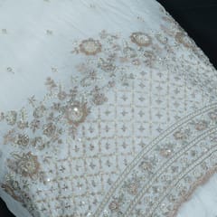 Dyeable Upada Beads Embroidered Fabric