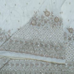 Dyeable Upada Beads Embroidered Fabric