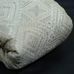 Dyeable Zari Upada Tissue Embroidered Fabric